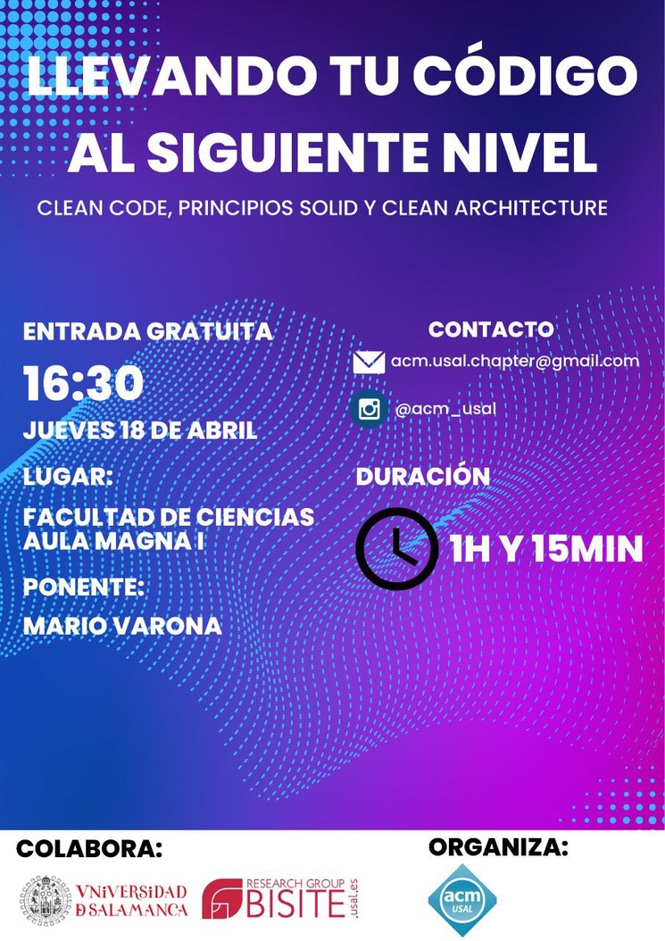 Cartel de Charla de Clean Code